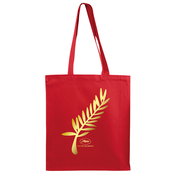 Red cotton bag Gold palm
