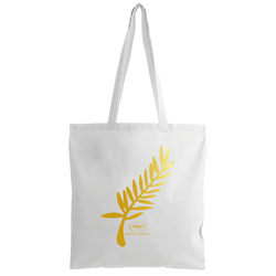 White cotton bag Gold palm