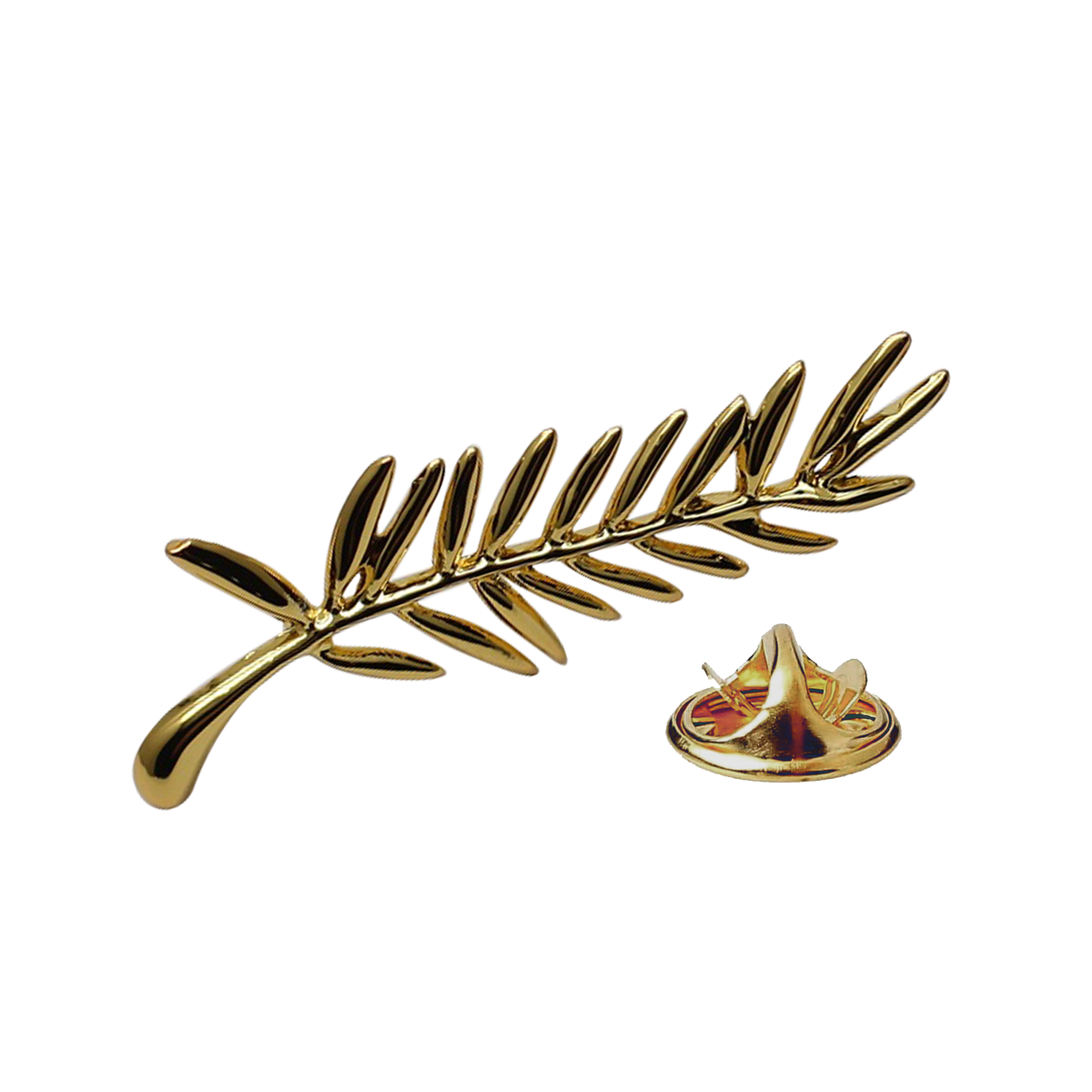 Broche Fantaisie Métal Doré Motif Palmier Avec Fruits | Bijou Doré Occasion | Accessoire Ethnique Ou Tropical